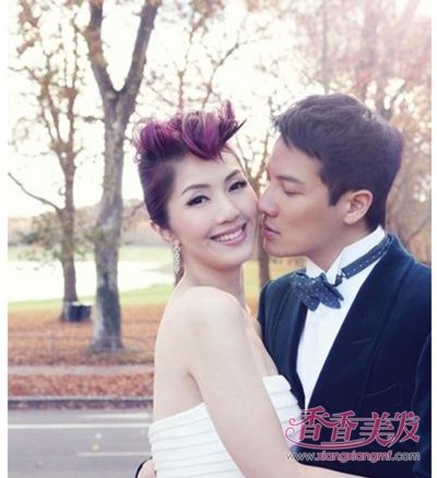 杨千嬅为周杰伦庆生紫色染发好抢眼 快看杨千