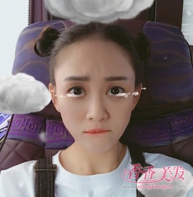 起床泡澡消水肿的陈乔恩哪吒头造型太可爱了陈乔恩减龄扎发发型look