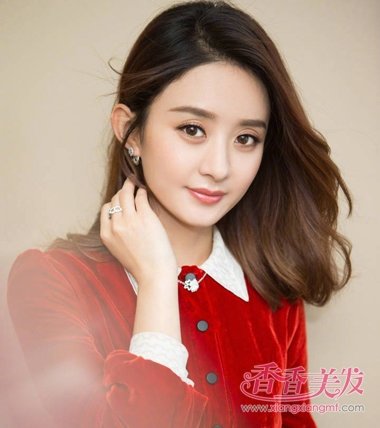 《楚乔传》发布会赵丽颖红裙卷发优雅迷人 赵