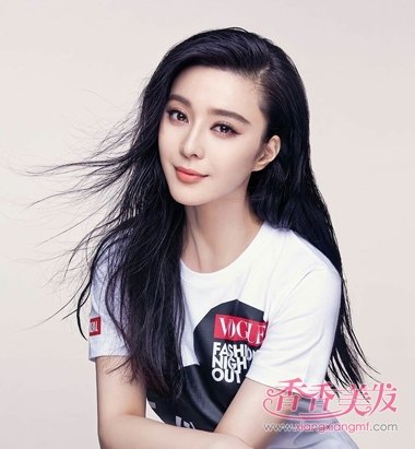女神生活中也是这样梳发的 范冰冰简约长卷发