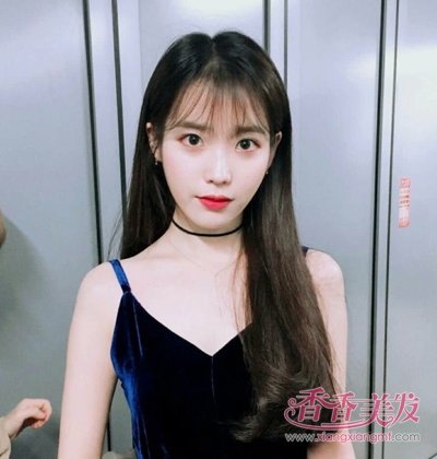 空气刘海长直发发型