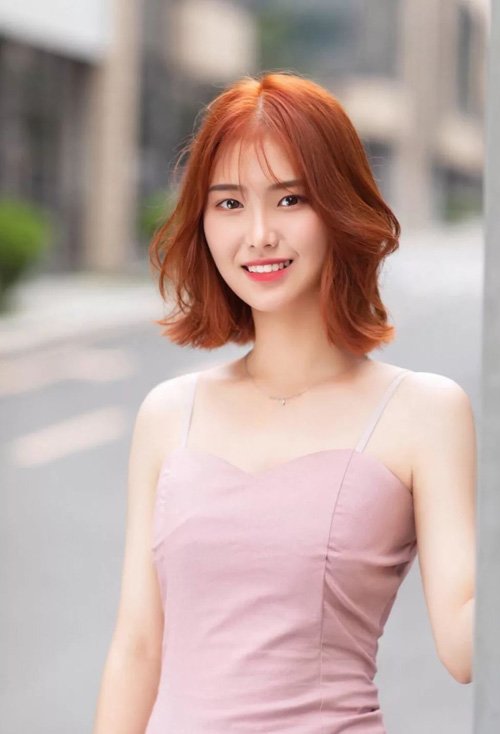 女生短头发染橘黄头发颜色造型