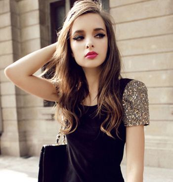 长脸额头矮眼睛有点凹的女生发型 适合长脸的烫染发型图片