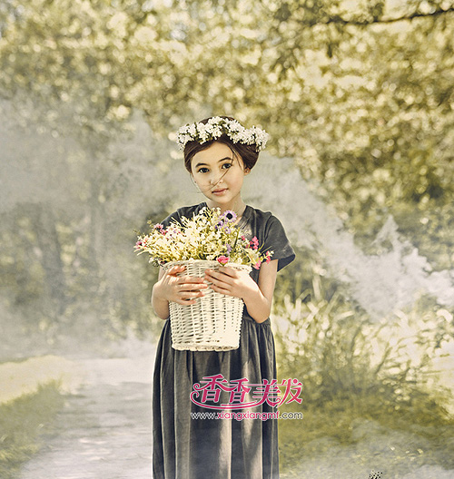 气质女童扎头发型 小孩子扎头发发型图片