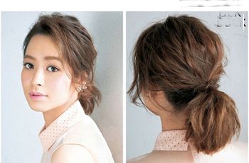 2016年最流行的瓜子脸发型 短马尾发型图片