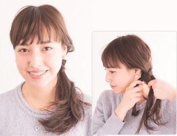 平刘海中长发发型扎法 平刘海长头发的最新的扎法