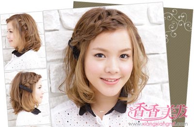 ѧ��װ�Ķ̷��ʺ�������ͷ�� Ůѧ���̷���ô��ͷ��