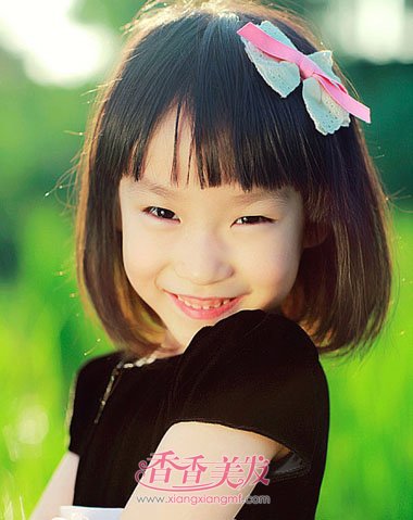 小女童中短直发发型 小清新中短直发