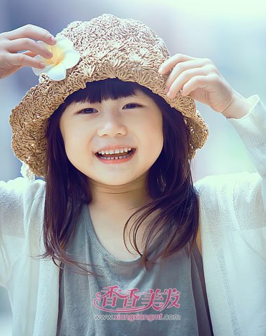 小女童中短直发发型 小清新中短直发