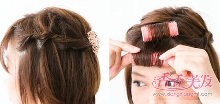 学生超短马尾辫扎法 超短韩版头型女