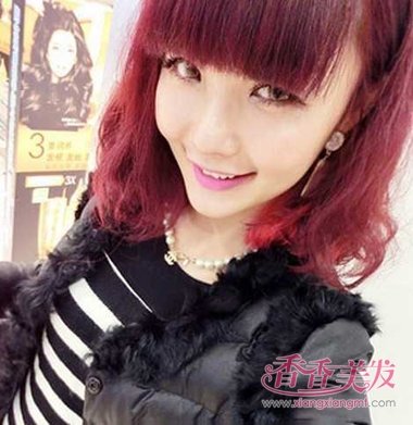 Ů���̷��ƺ�ɫ������� ͷ����Ů���ʺϵĶ̷�����