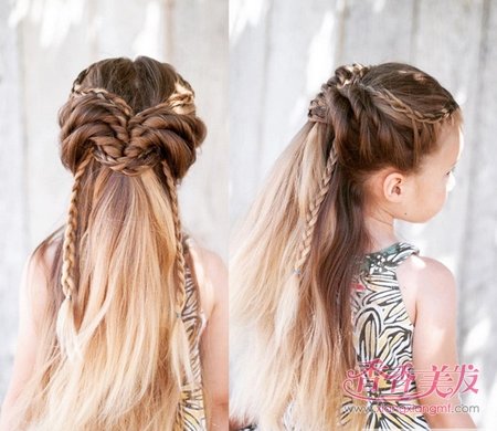 下雪天和波西米亚风编发更配哦 儿童波西米亚风编发发型变身浪漫小公主