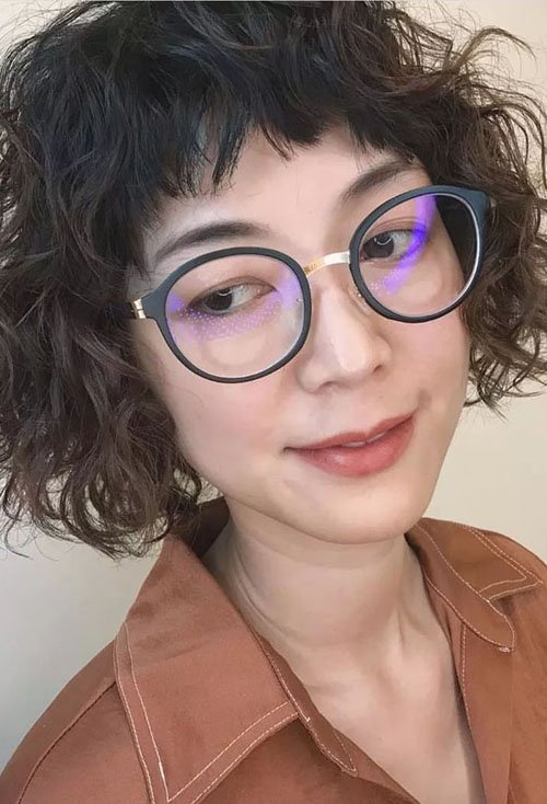 小卷短头发烫发发型图片 各种脸型卷头发造型图片